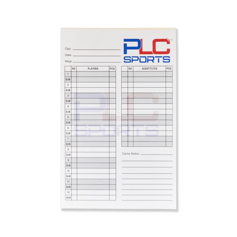 PLC Sports Baseball Softball Lineup Cards | 4 Part Carbon