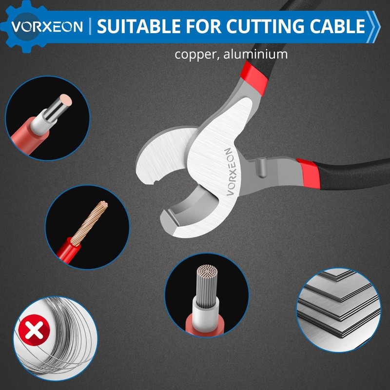 VORXEON Cable Cutter 10inch Heavy Duty Large High Leverage Cutter