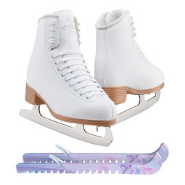 Jackson Classic JC201 Girls Figure Ice Skates Kids 2 Bundle with Skate Guards