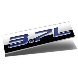 Auto Dynasty Chrome Finish Metal Emblem 3.7L Badge, (Blue Letter)