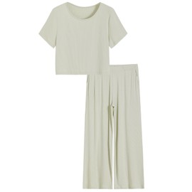 Latuza Women's Petite Lounge Set Petite Length 2 Piece Outfits L Honeydew