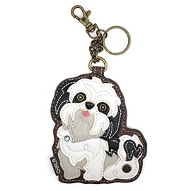 CHALA Dog Collection Women's Decorative Key Fob/Coin Purse Accessory (White Shih Tzu)