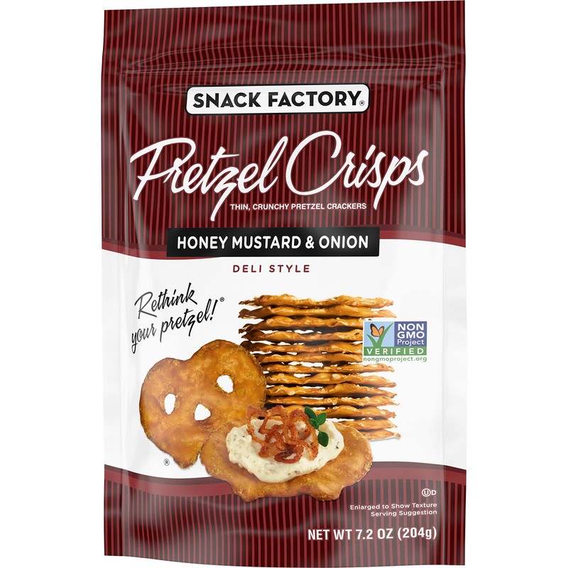 Snack Factory Pretzel Crisps Honey Mustard and Onion, 7.2 Oz