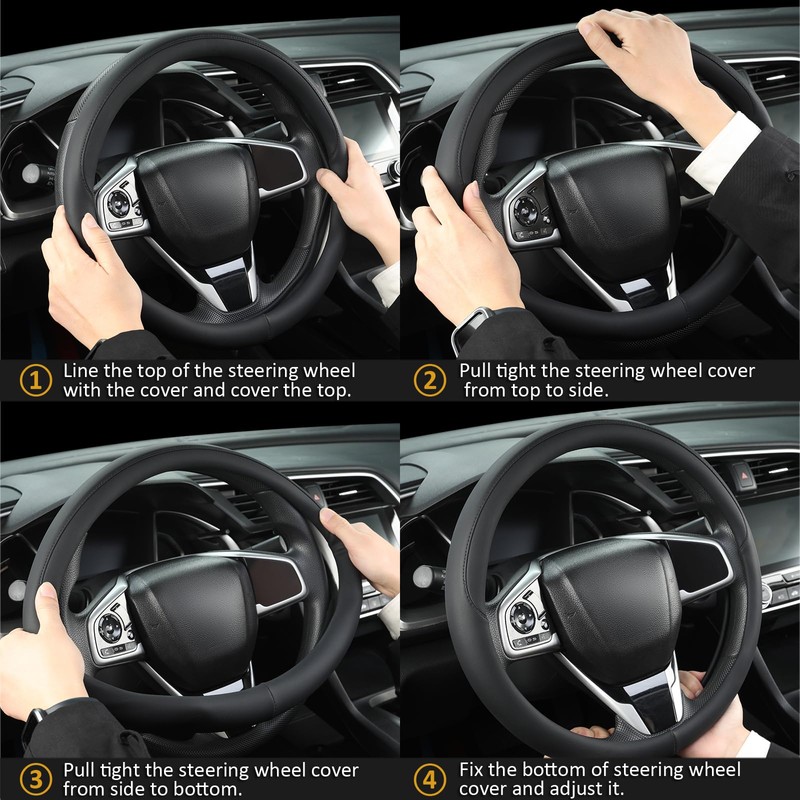 West Llama Thin Car Steering Wheel Cover, Universal 14.5-15 inch