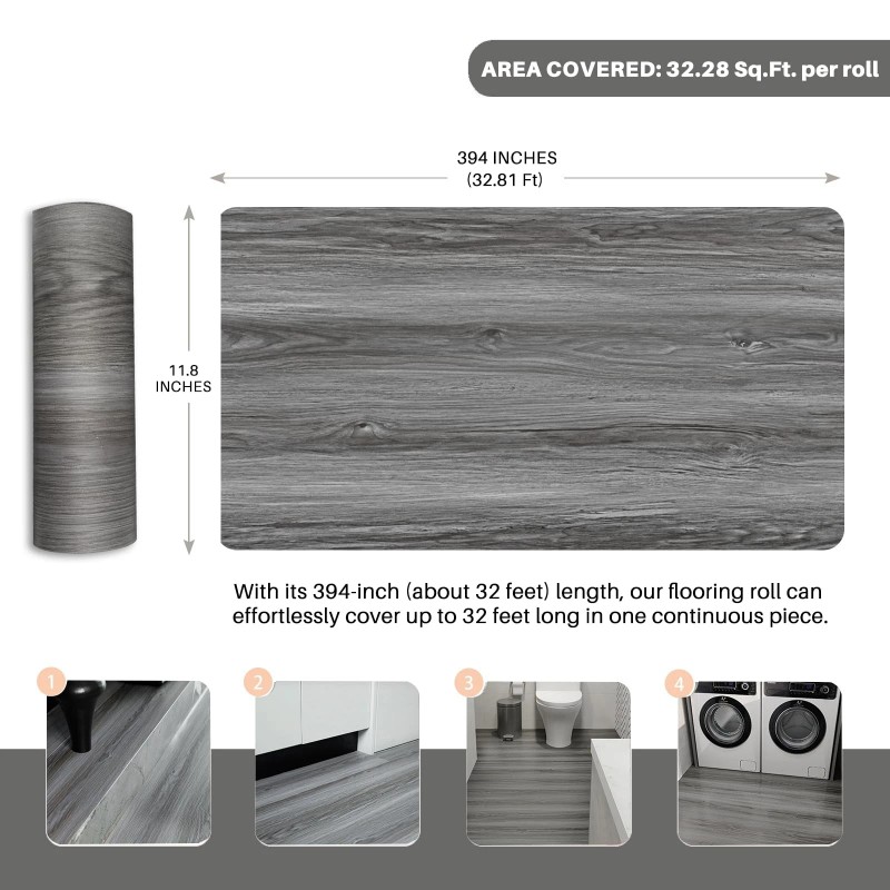 Auxua Wood Grain Peel and Stick Floor Tiles – 11.8”