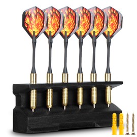 CAMOSE Wood Darts Holder Stand,Wall Mounted Dart Holder,6-Hole Solid Wood Darts Stands -Dart Board Accessories Unique Design,Tabletop Display Darts Gifts for Men