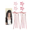 Star Bow Hair Clips Y2K Pink Kawaii Lolita Aesthetics Coquette