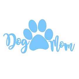 STICKER DAD Dog Mom V3 Vinyl Decal by stickerdad® - Size: 7", Color: Light Blue - Windows, Walls, Bumpers, Laptop, Lockers, etc.