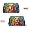 Novgift Golden Retriever Stained Dog Breed Glass Art Leather Makeup