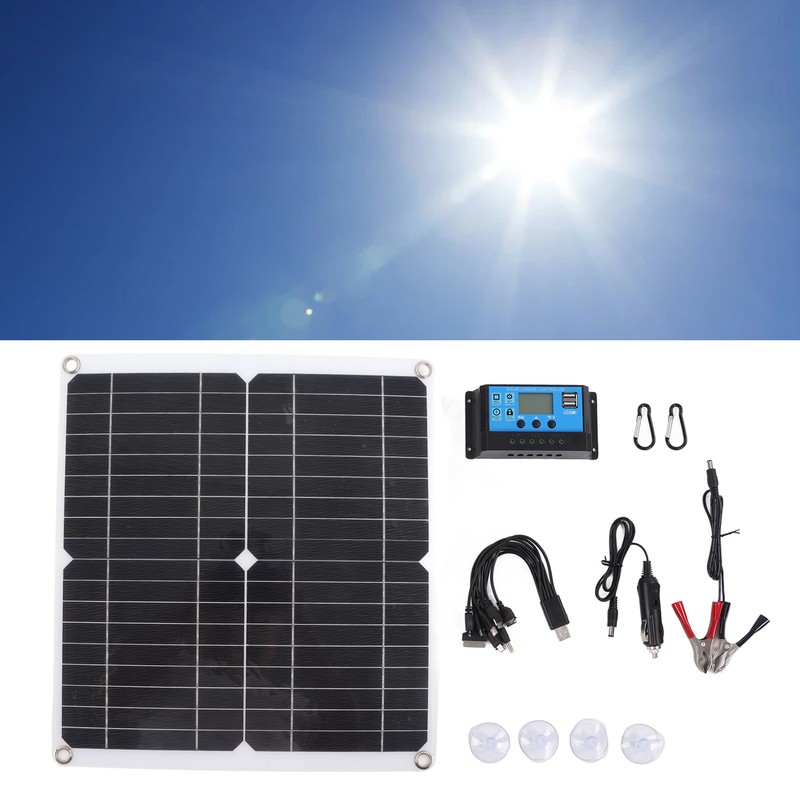 Solar Panel Kit 20W 12V Monocrystalline IP65 Waterproof DIY Solar