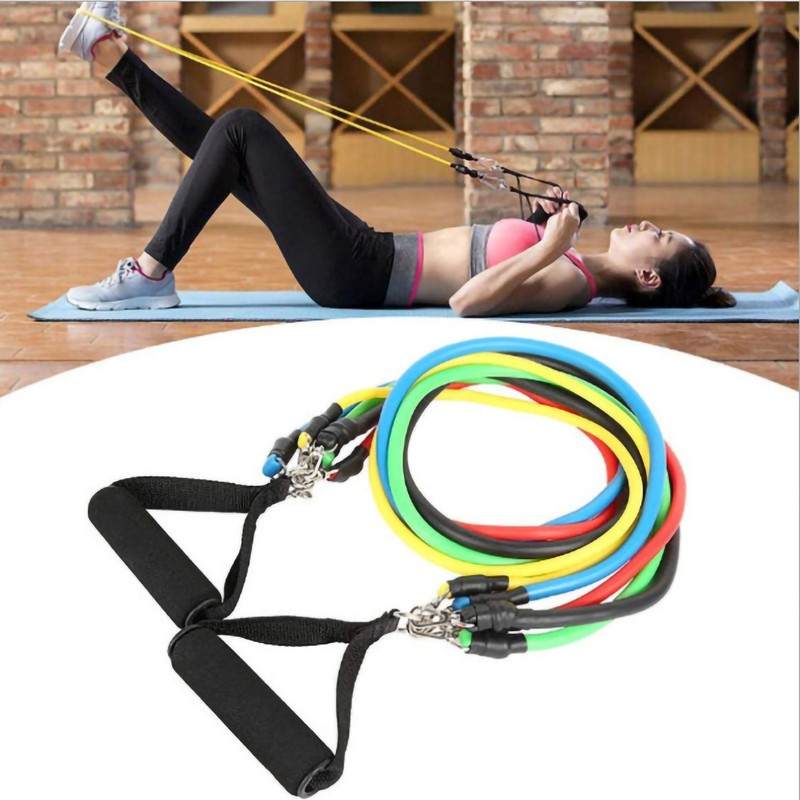 11pcs/set Latex Resistance Bands Multifunction Elastic Exercise Resistance Bands Expander