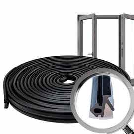 Window Seals for Plastic Windows, Window Seals for Wooden Windows, S-834X Black, 5 Metres, Rubber Sealing Tape, Polyvinyl Chloride Unplasticised (PVC-U), Door Seal, Rubber Window Seal