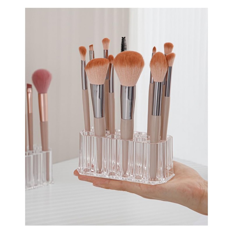 QUUPY 26 Slots Eye Liner Organizer Acrylic Makeup Brush Holder