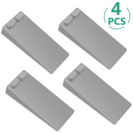 Hantoc Set of 4 Rubber Door Stopper, Door Wedge, Height Adjustable, Non-Slip Floor Door Stop, Suitable for All Hard Floors, Door Buffer Floor Wall Buffer for Protection of Wall and Furniture, Grey