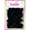 Dream World Self Hinge Barrette Chubby Ribbon Black 24 Piece