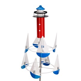 Sailboat Windmills, Unique Kinetic Art Sailing Wind Sculpture Garden Wind Spinners Metal Nautical Wind Spinner with Metal Stake for Yard Garden Lawn Outdoor Decorations