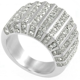 Size 4-12 Stainless Steel Wedding Engagement Ring Enternity Cluster Cocktail Anniversary Valentine (5)