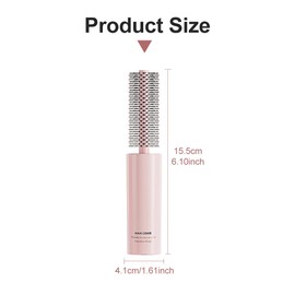 Trave Round Brush for Blow Drying, Travel Size Mini Round Curly Hair Brush for Thick Hair Thin Hair, Hair Styling Curling Straightening Hairs Wet & Dry for Women(pink)