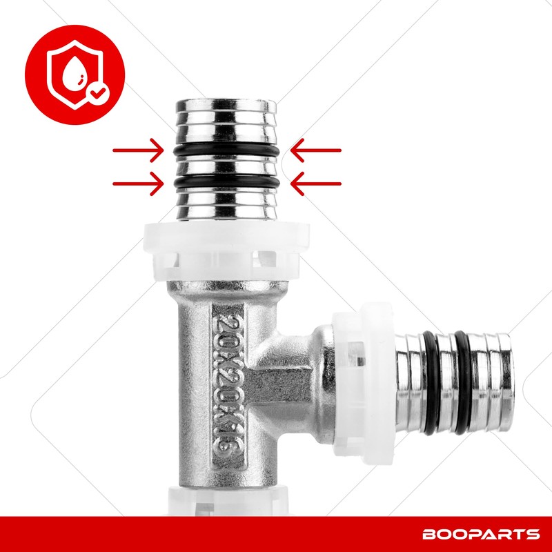 BOOPARTS 20-20-16mm Multilayer Crimping Multi-Layer Tee Reduced Crimping Connector for