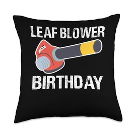 Leaf Blower Birthday Throw Pillow