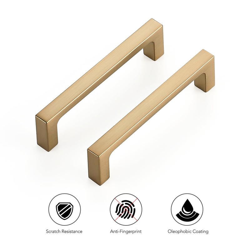 Ravinte 5 Pack Solid 3-3/4 Inch Kitchen Square Cabinet Handles