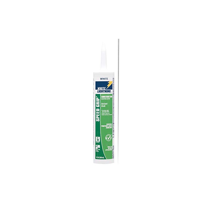 White Lightning W70100010 Speed Grip Construction Adhesive, White, 9 fl.
