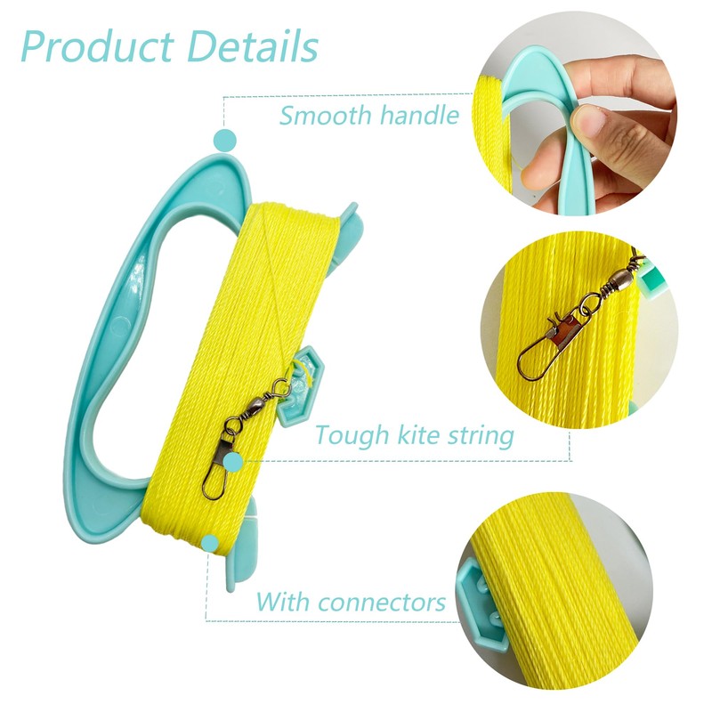QIUMING Pack of 4 Dragon Line Kite Reel 100 m
