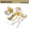HIEMEY Glass Crystal Door Knobs Interior, Gold Door knobs Passage