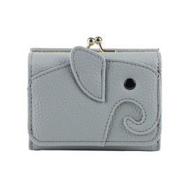 Lizdays Women's Mini Wallet, Elephant Clasp, Trifold Wallet, Compact (Blue Gray)