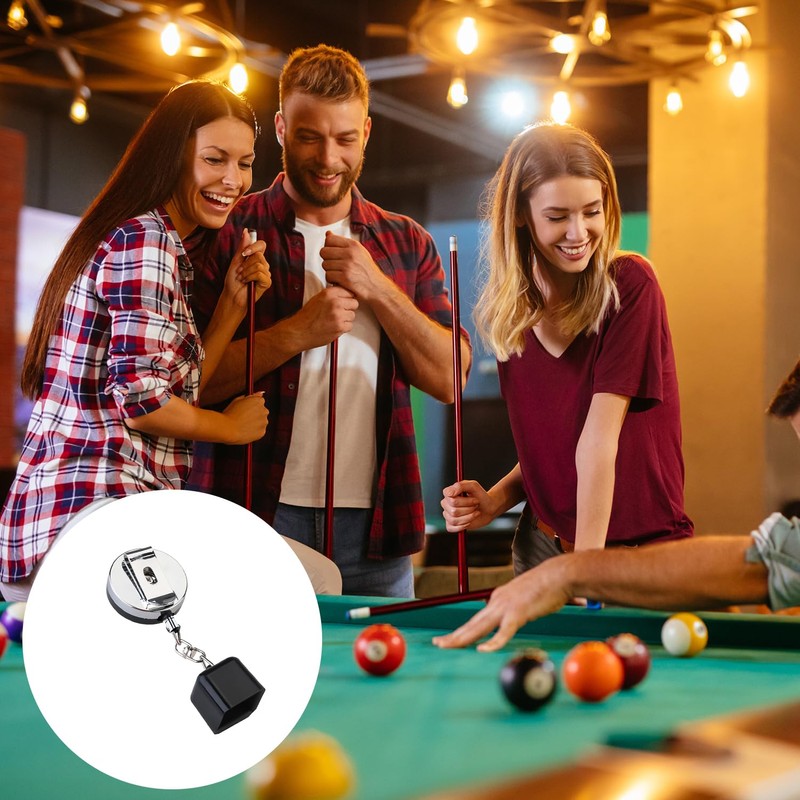 NAUZE Billiard Chalk Holder Retractable Pool Cue Chalk Holder Stainless
