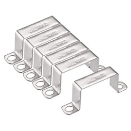 uxcell U Shaped Connector Bracket 38 x 61mm 304 Stainless Steel for Door Closed Bar Holder Strut Channel 6pcs
