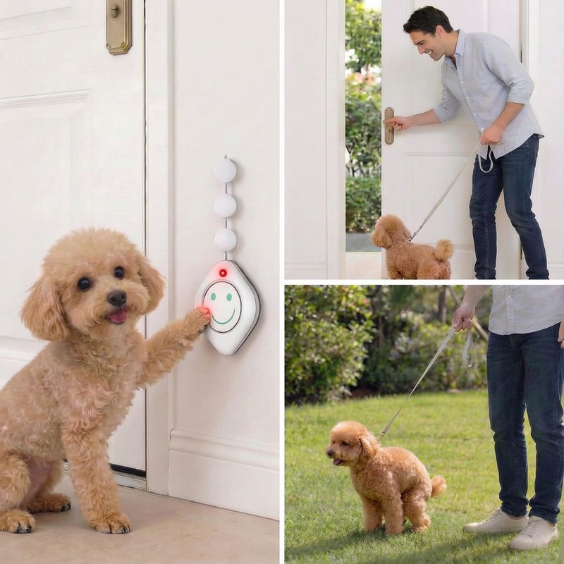 Wireless Puppy Small Dog Doorbell. Ultra-Sensitive Touch to Activate, No
