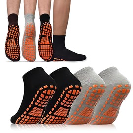 BDEPSTR 2 Pairs of Non-Slip Socks, Yoga Socks, Non-Slip Socks, Grip Socks for Ballet, Pilates, Hospital, Fitness