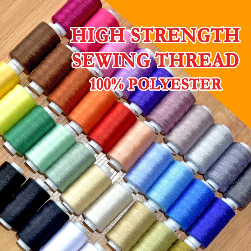 All Purpose Sewing Thread-2 Spools of Hand Polyester Sewing Thread