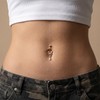 Josojoou 5PCS Fake Belly Button Piercing with Contains Zircon, Gold