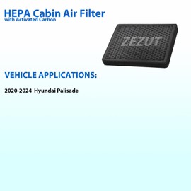 Filtro de aire de cabina de carbón activado estructurado de panal, duradero y resistente, se adapta a Hyundai Palisade 2020-2024 (paquete de 1)