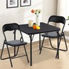 FurnitureR Folding Table Set for 2 Person, 3-Piece Foldable Square