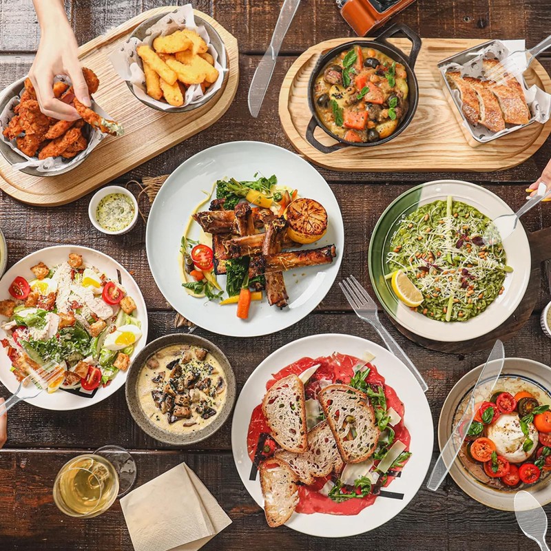 100 Pcs Clear Plastic Silverware Extra Heavy Duty, 100 Count