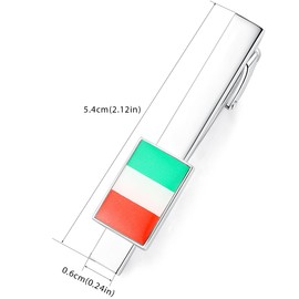 HONEY BEAR Mens Tie Clip Bar National Flag - Normal Size for Business Wedding Gift,5.4cm (Italy Italian Flag)