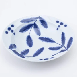 Hasami Ware 14756 Vanilla Rim Bowl (L) Diameter 9.8 inches (25 cm)