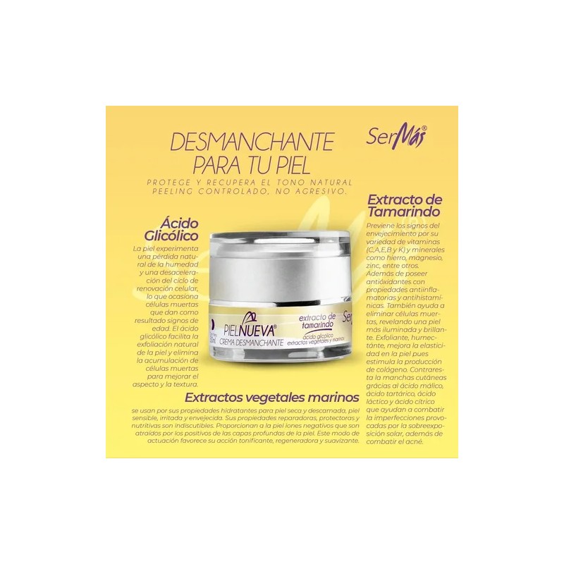 Ser Más Crema Facial Desmanchante con Ácido Glicólico 30mL Sin