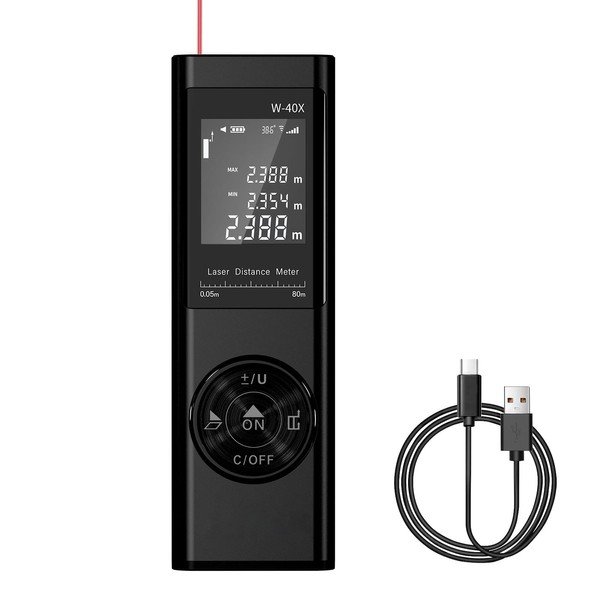 REVASRI Laser Rangefinder, 40 m Laser Meter with LCD Backlight,