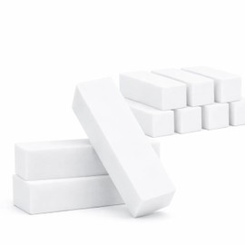LALILL Nail File Polishing Block White - Pack of 10 Buff 4-Sided, 100/100 Grit - Buffer for Nails for Matting and Smoothing - for Gel, Acrylic & Natural Nails - Manicure & Pedicure