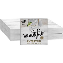 Vanity Fair Entertain Beverage Paper Napkins, 480 Count, Disposable Napkins Made For Entertaining And Events