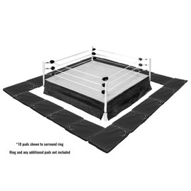 Set of 4 Black Toy Wrestling Ring Floor Mats for Wrestling Action Figures