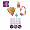 Jasu 12 Cubos Luminoso+12 Collares Hawaianos +12 Corbatas Neon