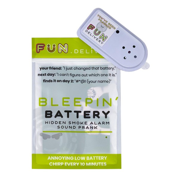 FUN delivery: Bleepin' Battery Hidden Annoying Smoke Alarm Beep Prank Joke Gag Sound