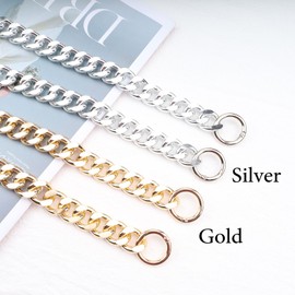 Errienpin DIY Chunky Purse Chain Handles - Short Strap Replacement for Handbag or Shoulder Bags, 23.6 Inches Long(Silver)