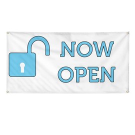 Vinyl Banner Multiple Sizes Now Open Outdoor Advertising Printing Ac Business Outdoor Weatherproof Industrial Yard Signs 10 Grommets 60x144Inches