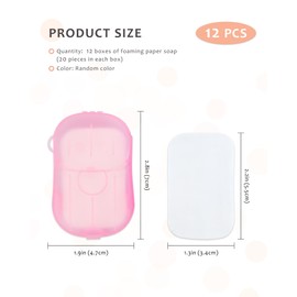 YETOOME 12 Packs (240 Sheets) Paper Soap Sheets for Hand Washing, Portable Disposable Travel Scented Bath Slice Sheet Foaming Soap Paper Sheets for Outdoor Traveling Camping Hiking